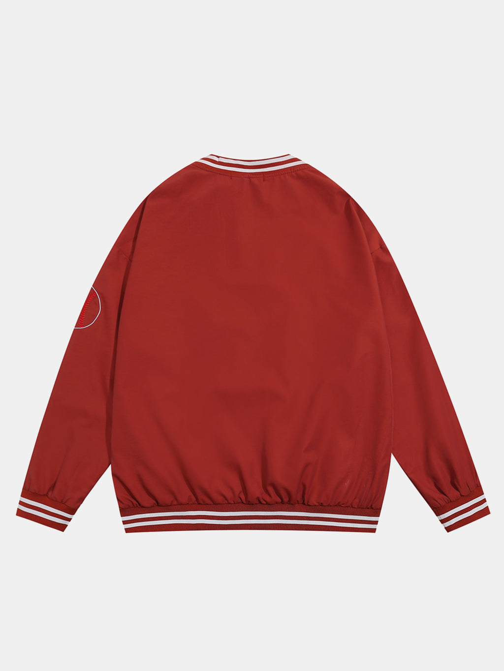Sweatshirt de Baseball com Decote em V
