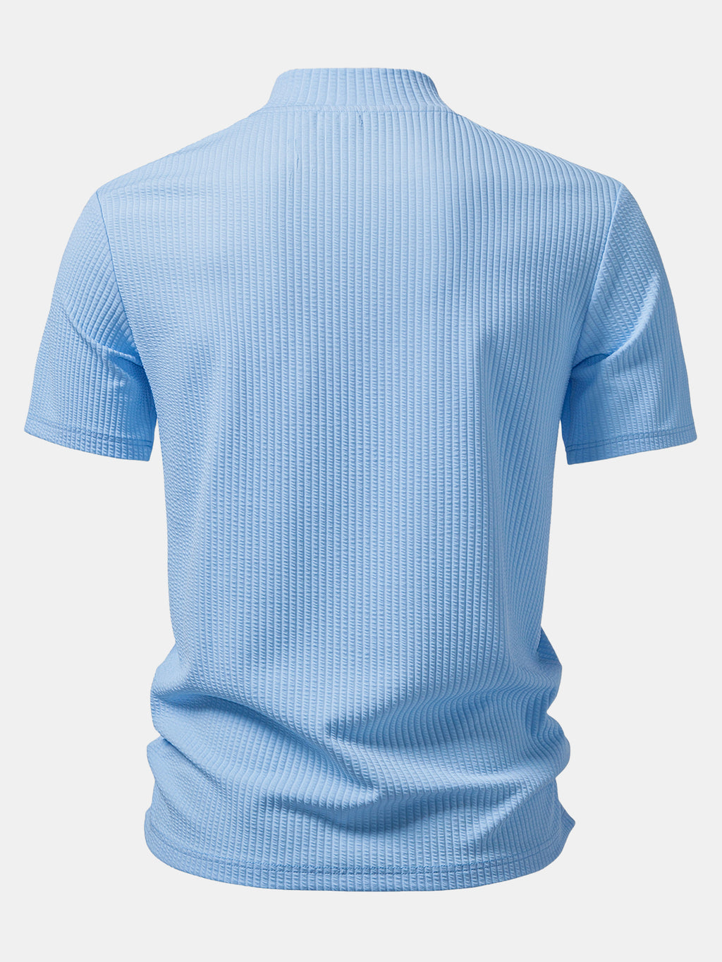 Ribbed Mock Neck T-Shirt